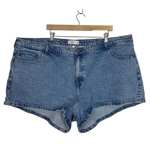 Abercrombie & Fitch Curve Love High Rise Mom Short Women Plus Size‎ 24 Blue NWOT
